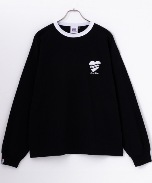 VISION STREET WEAR(ヴィジョンストリートウェア)の「VISION STREET WEAR ハートサガラ刺繍長袖Tシャツ(Tシャツ/カットソー・メンズ・ブラック/ホワイト×ブラック/ホワイト×レッド・L/M/XL)」の22枚目の写真