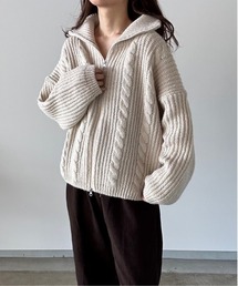 open collar volume knit/オープンカラーボリュームニット