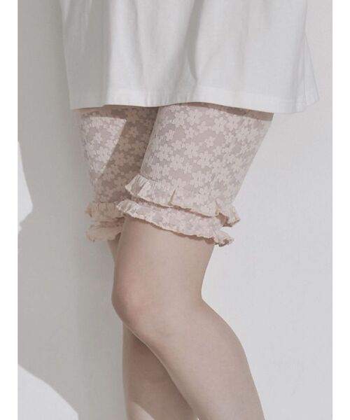 merry jenny（メリージェニー）の「フリルレースバイカーショーツ（レギンス/スパッツ・レディース・アイボリー/ブラック/ピンク・FREE）」の8枚目の写真