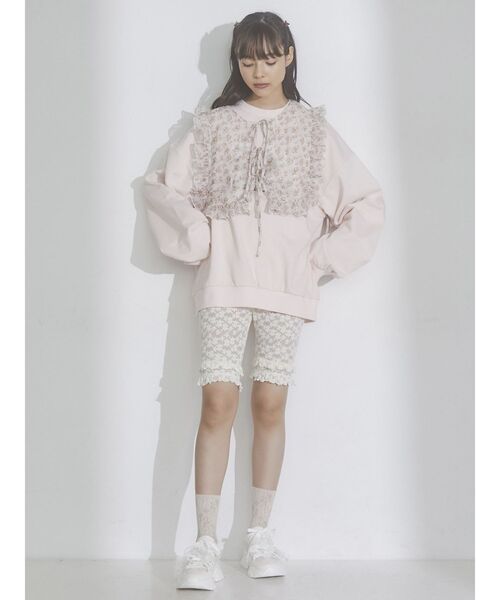 merry jenny（メリージェニー）の「フリルレースバイカーショーツ（レギンス/スパッツ・レディース・アイボリー/ブラック/ピンク・FREE）」の7枚目の写真