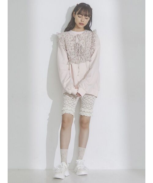 merry jenny（メリージェニー）の「フリルレースバイカーショーツ（レギンス/スパッツ・レディース・アイボリー/ブラック/ピンク・FREE）」の5枚目の写真