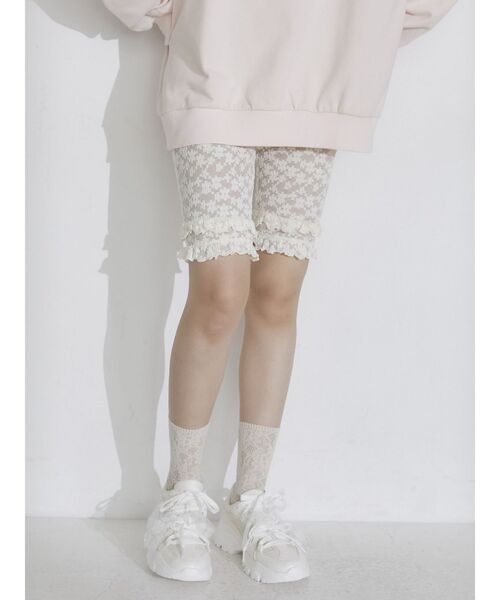 merry jenny（メリージェニー）の「フリルレースバイカーショーツ（レギンス/スパッツ・レディース・アイボリー/ブラック/ピンク・FREE）」の10枚目の写真
