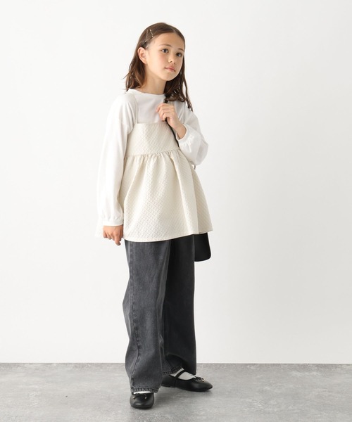 GLOBAL WORK（グローバルワーク）の「ポコポコキャミセット長袖/994146（Tシャツ/カットソー・キッズ・アイボリー/ブラック・150cm/170cm/140cm/160cm/130cm/120cm）」の21枚目の写真