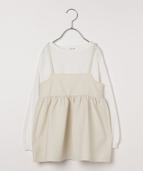 GLOBAL WORK（グローバルワーク）の「ポコポコキャミセット長袖/994146（Tシャツ/カットソー・キッズ・アイボリー/ブラック・150cm/170cm/140cm/160cm/130cm/120cm）」の11枚目の写真