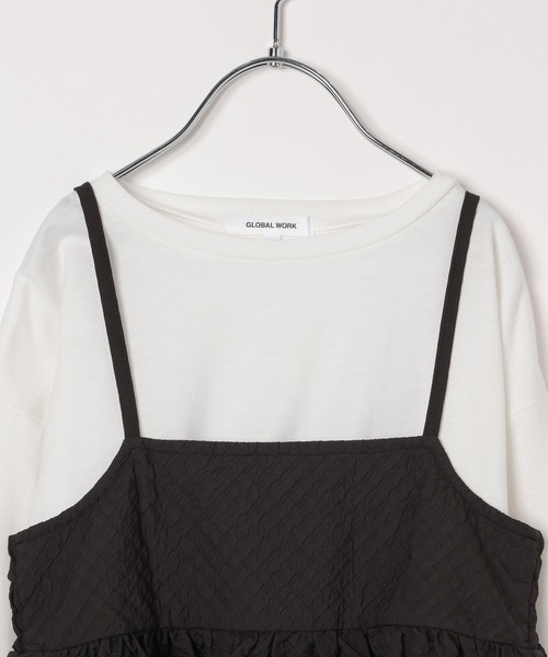 GLOBAL WORK（グローバルワーク）の「ポコポコキャミセット長袖/994146（Tシャツ/カットソー・キッズ・アイボリー/ブラック・150cm/170cm/140cm/160cm/130cm/120cm）」の13枚目の写真
