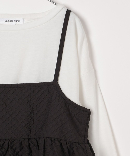 GLOBAL WORK（グローバルワーク）の「ポコポコキャミセット長袖/994146（Tシャツ/カットソー・キッズ・アイボリー/ブラック・150cm/170cm/140cm/160cm/130cm/120cm）」の14枚目の写真