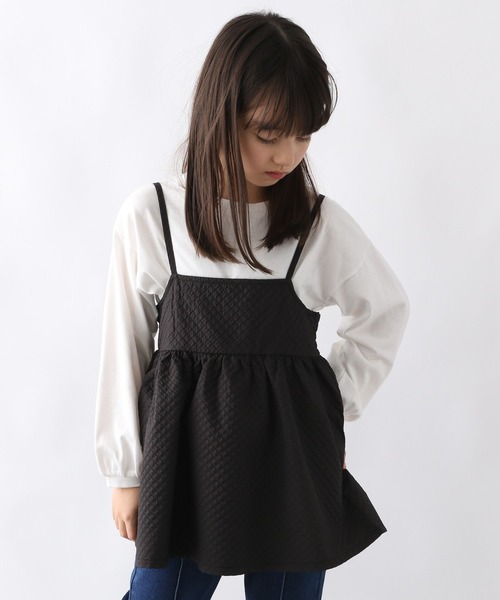 GLOBAL WORK（グローバルワーク）の「ポコポコキャミセット長袖/994146（Tシャツ/カットソー・キッズ・アイボリー/ブラック・150cm/170cm/140cm/160cm/130cm/120cm）」の6枚目の写真