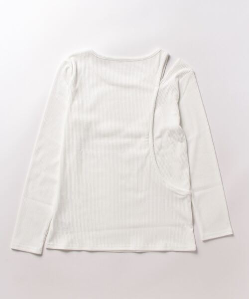 LAUTRE COTE(ロウトレコウト)の「アシメレイヤードリブカットソー(Tシャツ/カットソー・レディース・ホワイト/ブラック/ベージュ・FREE)」の7枚目の写真