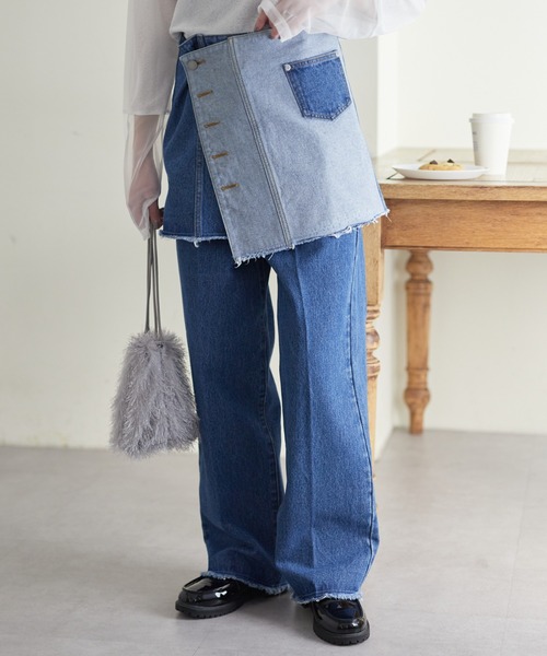 CIAOPANIC TYPY(チャオパニックティピー)の「【willow】デニムフリンジパンツ(デニムパンツ・レディース・サックスブルー/ブルー・S/M)」の2枚目の写真