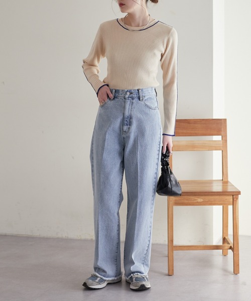 CIAOPANIC TYPY(チャオパニックティピー)の「【willow】デニムフリンジパンツ(デニムパンツ・レディース・サックスブルー/ブルー・S/M)」の9枚目の写真