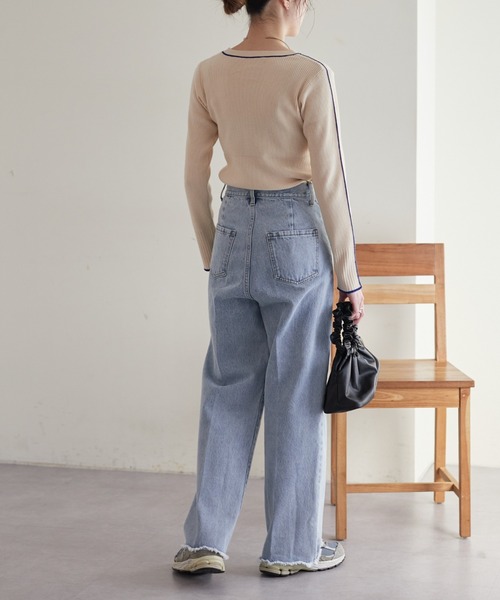 CIAOPANIC TYPY(チャオパニックティピー)の「【willow】デニムフリンジパンツ(デニムパンツ・レディース・サックスブルー/ブルー・S/M)」の13枚目の写真