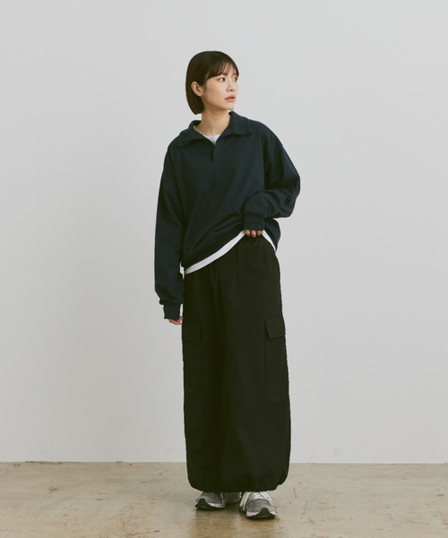 flaner(フラネ)の「Loose nylon long skirt / ルーズナイロンロングスカート(スカート・レディース・ブラック/ネイビー・MEDIUM/SMALL)」の15枚目の写真