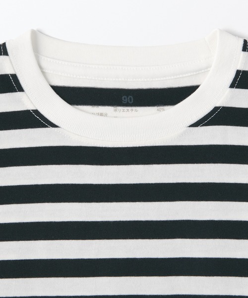 無印良品（ムジルシリョウヒン）の「ベビー　あたまするっと　クルーネック長袖Ｔシャツ　ボーダー（Tシャツ/カットソー・キッズ・ライトイエロー系1/ライトグリーン系/グレー系その他/ブルー系8/パープル系3/ブラック系・80/90/100）」の8枚目の写真