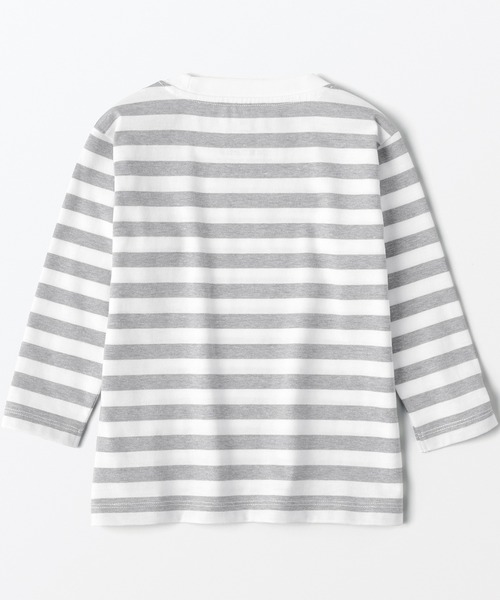 無印良品（ムジルシリョウヒン）の「ベビー　あたまするっと　クルーネック長袖Ｔシャツ　ボーダー（Tシャツ/カットソー・キッズ・ライトイエロー系1/ライトグリーン系/グレー系その他/ブルー系8/パープル系3/ブラック系・80/90/100）」の15枚目の写真