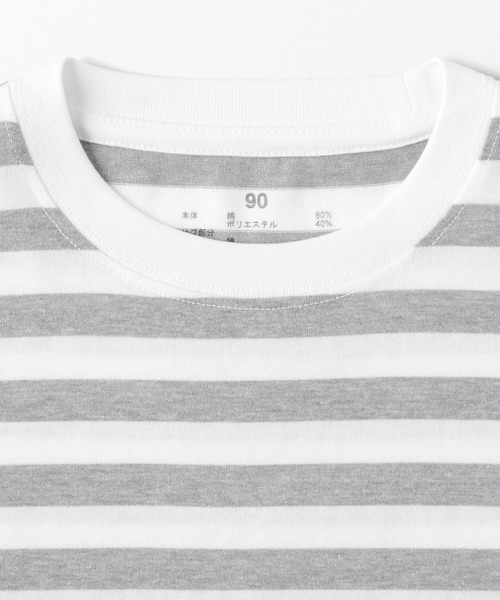 無印良品（ムジルシリョウヒン）の「ベビー　あたまするっと　クルーネック長袖Ｔシャツ　ボーダー（Tシャツ/カットソー・キッズ・ライトイエロー系1/ライトグリーン系/グレー系その他/ブルー系8/パープル系3/ブラック系・80/90/100）」の10枚目の写真