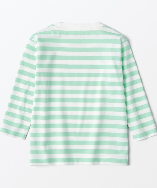 無印良品（ムジルシリョウヒン）の「ベビー　あたまするっと　クルーネック長袖Ｔシャツ　ボーダー（Tシャツ/カットソー・キッズ・ライトイエロー系1/ライトグリーン系/グレー系その他/ブルー系8/パープル系3/ブラック系・80/90/100）」の12枚目の写真