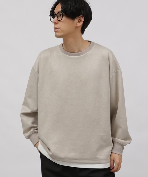 LAKOLE(ラコレ)の「スエードレイヤープルオーバー2 / 990124(その他トップス・メンズ・ライトグレー/ピンク/グリーン/アイボリー・SMALL/MEDIUM/LARGE/X-LARGE)」の1枚目の写真