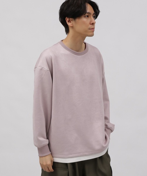LAKOLE(ラコレ)の「スエードレイヤープルオーバー2 / 990124(その他トップス・メンズ・ライトグレー/ピンク/グリーン/アイボリー・SMALL/MEDIUM/LARGE/X-LARGE)」の4枚目の写真