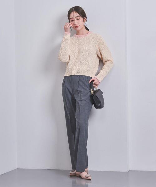 UNITED ARROWS（ユナイテッドアローズ）の「スパンコール ファンシーツイード ニット（ニット/セーター・レディース・ライトピンク/クリーム・FREE）」の5枚目の写真