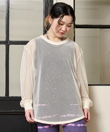 レイヤードメッシュトップス/おとな