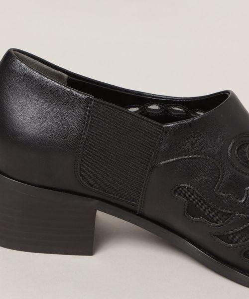 JEANASIS（ジーナシス）の「ウエスタンヒールシューズ/105284（スリッポン・レディース・ブラック/ベージュ・MEDIUM/LARGE）」の8枚目の写真