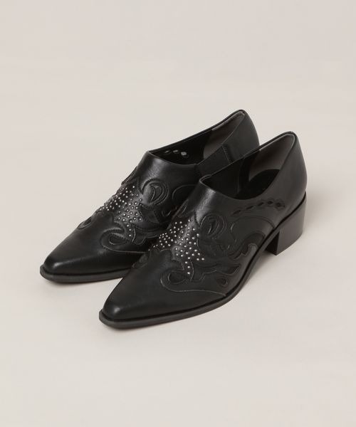 JEANASIS（ジーナシス）の「ウエスタンヒールシューズ/105284（スリッポン・レディース・ブラック/ベージュ・MEDIUM/LARGE）」の15枚目の写真