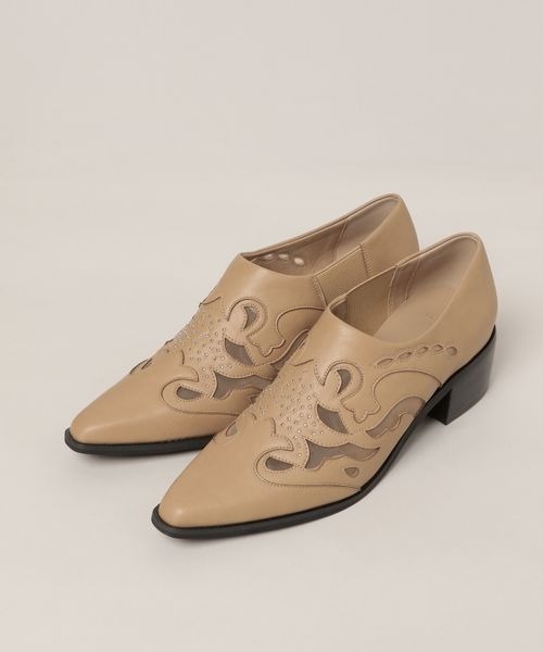 JEANASIS（ジーナシス）の「ウエスタンヒールシューズ/105284（スリッポン・レディース・ブラック/ベージュ・MEDIUM/LARGE）」の16枚目の写真