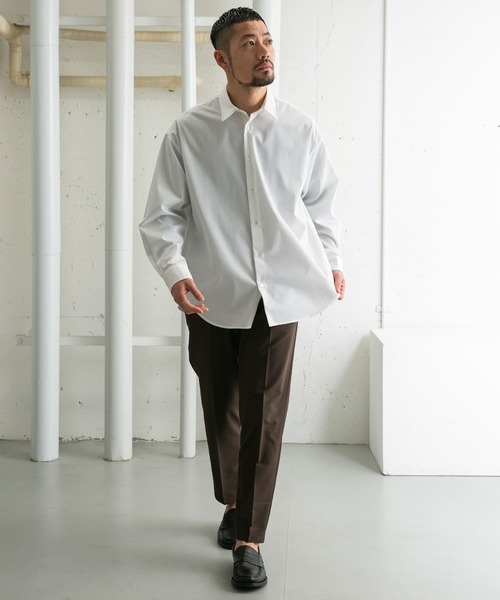 URBAN RESEARCH ROSSO MEN（アーバンリサーチロッソメン）の「『WEB限定』『XLサイズあり』『防シワ』『防臭』ハイパフォーマンスブロードリラックスシャツ（シャツ/ブラウス・メンズ・ストライプ/チェック/ホワイト/カーキ/ネイビー/ライトブルー・SMALL/MEDIUM/LARGE/X-LARGE）」の10枚目の写真