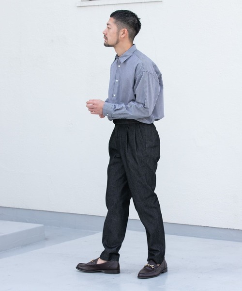 URBAN RESEARCH ROSSO MEN（アーバンリサーチロッソメン）の「『WEB限定』『XLサイズあり』『防シワ』『防臭』ハイパフォーマンスブロードリラックスシャツ（シャツ/ブラウス・メンズ・ストライプ/チェック/ホワイト/カーキ/ネイビー/ライトブルー・SMALL/MEDIUM/LARGE/X-LARGE）」の16枚目の写真