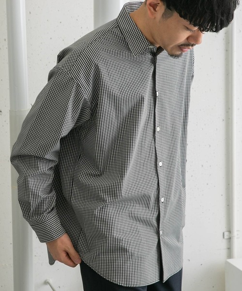 URBAN RESEARCH ROSSO MEN（アーバンリサーチロッソメン）の「『WEB限定』『XLサイズあり』『防シワ』『防臭』ハイパフォーマンスブロードリラックスシャツ（シャツ/ブラウス・メンズ・ストライプ/チェック/ホワイト/カーキ/ネイビー/ライトブルー・SMALL/MEDIUM/LARGE/X-LARGE）」の19枚目の写真