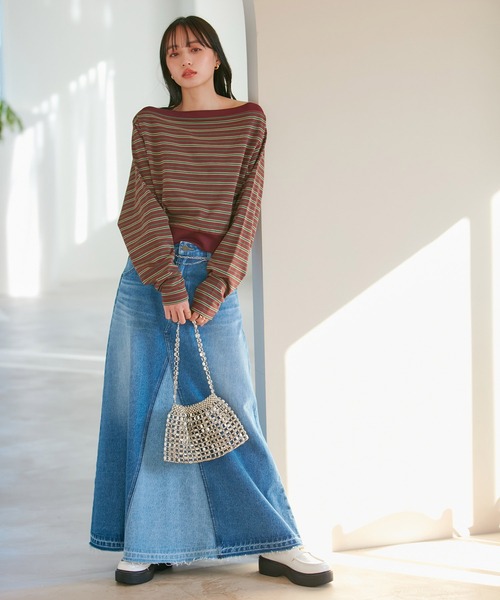 VIS(ビス)の「マルチボーダーオフショルトップス(Tシャツ/カットソー・レディース・レッド系その他4/ホワイト系その他5・FREE)」の14枚目の写真