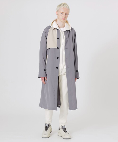 LOVELESS(ラブレス)の「エアロツイルバイカラーステンカラーコート(トレンチコート・メンズ・ブラック/グレー系その他・L/S/M)」の3枚目の写真