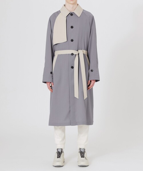LOVELESS(ラブレス)の「エアロツイルバイカラーステンカラーコート(トレンチコート・メンズ・ブラック/グレー系その他・L/S/M)」の6枚目の写真