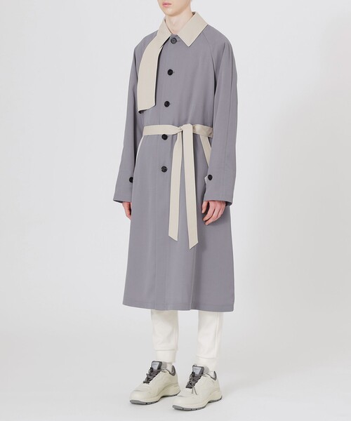 LOVELESS(ラブレス)の「エアロツイルバイカラーステンカラーコート(トレンチコート・メンズ・ブラック/グレー系その他・L/S/M)」の7枚目の写真