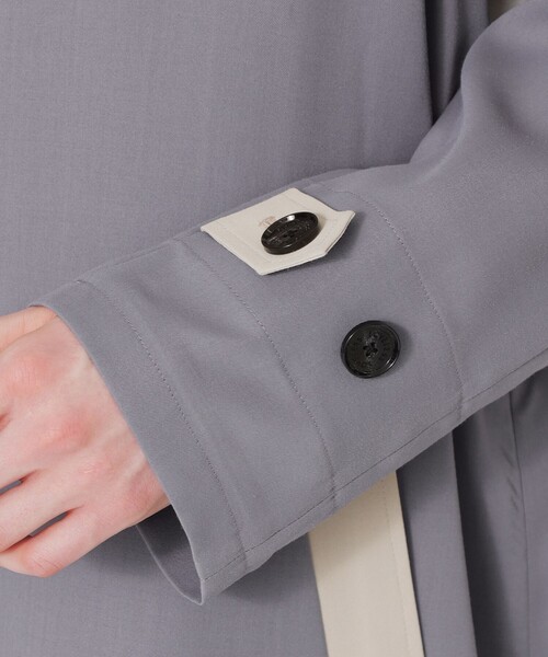 LOVELESS(ラブレス)の「エアロツイルバイカラーステンカラーコート(トレンチコート・メンズ・ブラック/グレー系その他・L/S/M)」の9枚目の写真