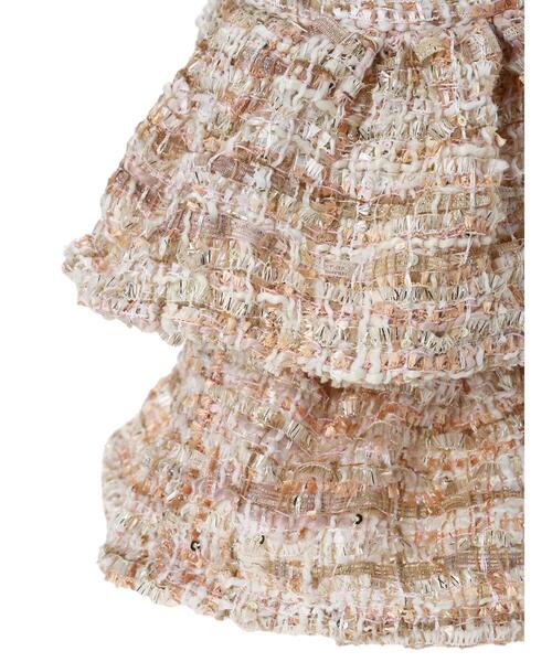 earth music&ecology（アースミュージックアンドエコロジー）の「フリルツイード巾着バッグ（エコバッグ/サブバッグ・レディース・マルチ/ピンクベージュ・FREE）」の10枚目の写真