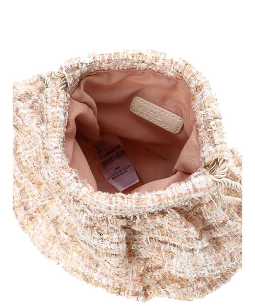 earth music&ecology（アースミュージックアンドエコロジー）の「フリルツイード巾着バッグ（エコバッグ/サブバッグ・レディース・マルチ/ピンクベージュ・FREE）」の11枚目の写真