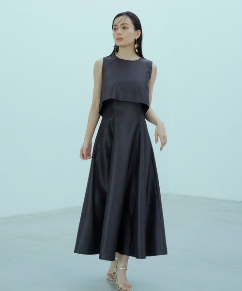 美品anuans 2wayコンビネーションワンピースCHARCOAL BROWN anuans（アニュアンス）の「2wayコンビネーションワンピース