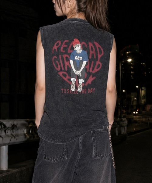 Red Cap Girl(レッドキャプガール)の「【a-r】〔Red Cap Girl/レッドキャップガール〕スノーウォッシュ ヴィンテージ加工イラスト ルーズサイズ ノースリーブ(タンクトップ・メンズ・ブラック系その他2/ブラック系その他/ブラック系その他3/ブラック系その他4/ベージュ系その他/ベージュ系その他2/ベージュ系その他4/ベージュ系その他3/ピンク系2/ブラウン系1/ピンク系1/ブラック系2/ブラウン系2/ブラック系1・LARGE/MEDIUM/X-LARGE)」の5枚目の写真