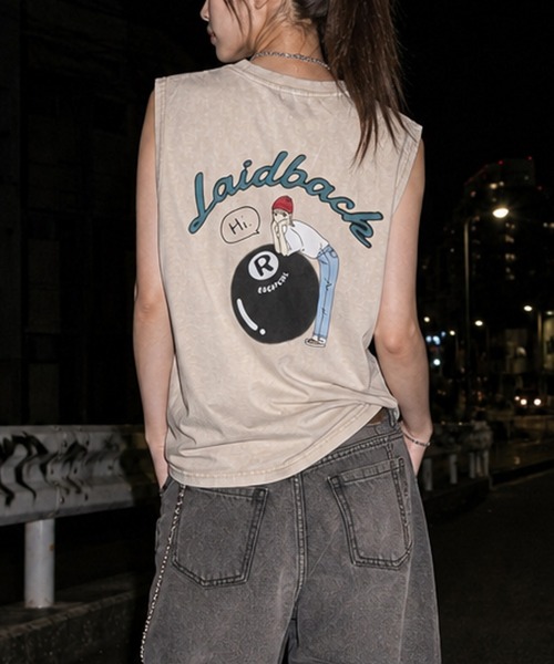 Red Cap Girl(レッドキャプガール)の「【a-r】〔Red Cap Girl/レッドキャップガール〕スノーウォッシュ ヴィンテージ加工イラスト ルーズサイズ ノースリーブ(タンクトップ・メンズ・ブラック系その他2/ブラック系その他/ブラック系その他3/ブラック系その他4/ベージュ系その他/ベージュ系その他2/ベージュ系その他4/ベージュ系その他3/ピンク系2/ブラウン系1/ピンク系1/ブラック系2/ブラウン系2/ブラック系1・LARGE/MEDIUM/X-LARGE)」の12枚目の写真