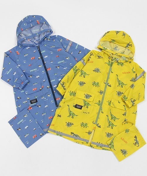 kladskap（クレードスコープ）の「総柄レインコート（レインコート/ポンチョ・キッズ・イエロー/ブルーグレー・L/M）」の3枚目の写真