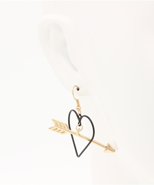 WEGO（ウィゴー）の「WEGO/ハートアローピアス（ピアス（両耳用）・レディース・レッド/ブラック・FREE）」の5枚目の写真