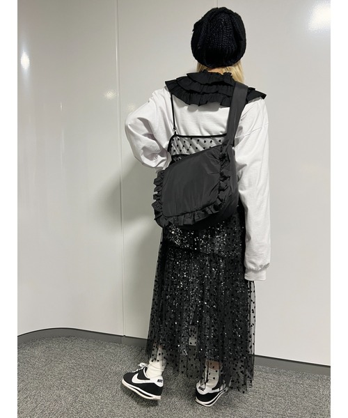 WC(ダブル シー)の「フリルパテッドショルダーバッグ(ショルダーバッグ・レディース・アイボリー/ブラック・FREE)」の19枚目の写真