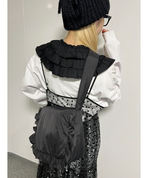 WC(ダブル シー)の「フリルパテッドショルダーバッグ(ショルダーバッグ・レディース・アイボリー/ブラック・FREE)」の20枚目の写真