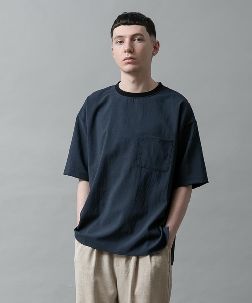 ASPESI スフリットネックファインニットTシャツ 【関税込】 エバレットサイドスリットTシャツ(Tシャツ/カットソー)|SLICK