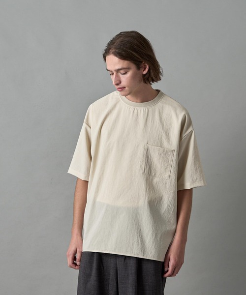 SLICK（スリック）の「エバレットサイドスリットTシャツ（Tシャツ/カットソー・メンズ・ネイビー/ブラック/アイボリー・3/2/1）」の4枚目の写真