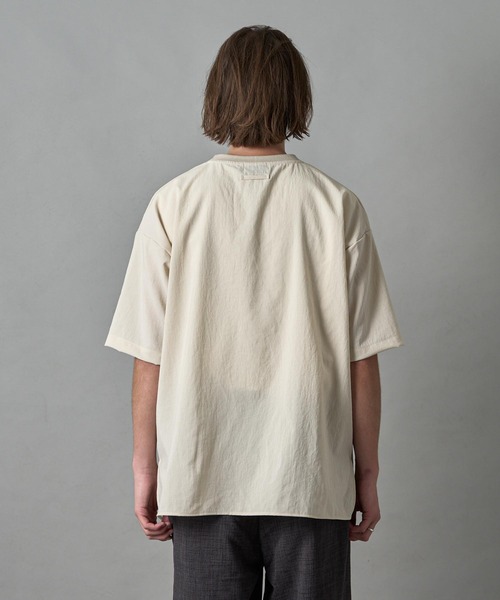 SLICK（スリック）の「エバレットサイドスリットTシャツ（Tシャツ/カットソー・メンズ・ネイビー/ブラック/アイボリー・3/2/1）」の6枚目の写真