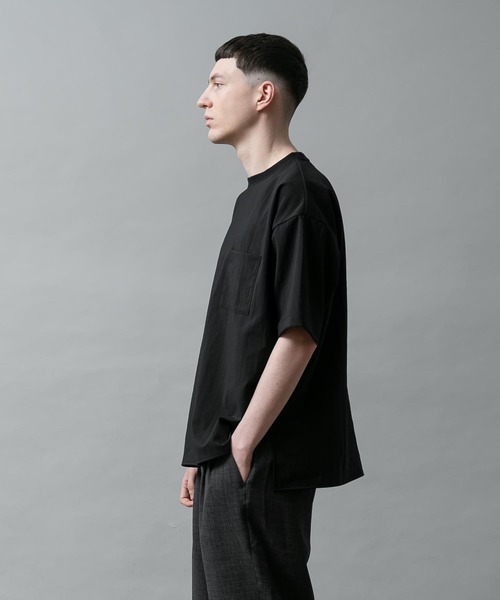 SLICK（スリック）の「エバレットサイドスリットTシャツ（Tシャツ/カットソー・メンズ・ネイビー/ブラック/アイボリー・3/2/1）」の12枚目の写真