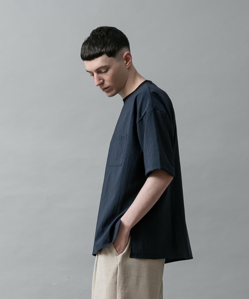 SLICK（スリック）の「エバレットサイドスリットTシャツ（Tシャツ/カットソー・メンズ・ネイビー/ブラック/アイボリー・3/2/1）」の19枚目の写真