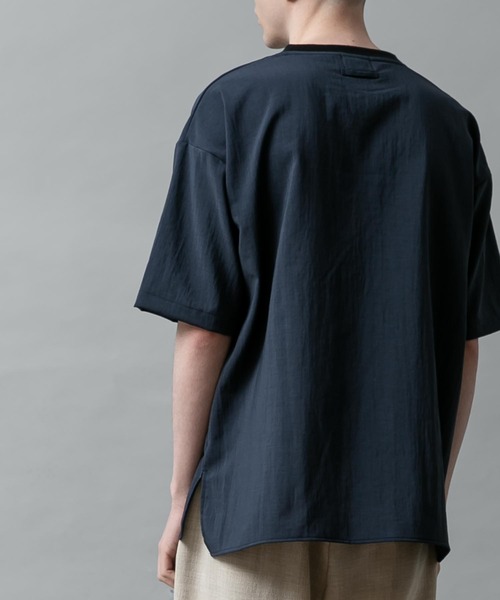 SLICK（スリック）の「エバレットサイドスリットTシャツ（Tシャツ/カットソー・メンズ・ネイビー/ブラック/アイボリー・3/2/1）」の22枚目の写真